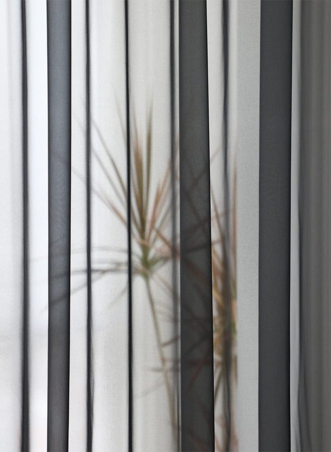 ABCHOME Black Sheer Curtains 84 Inches Long 2 Panels,Rod Pocket Voile Semi Sheer Window Curtains for Kitchen, Bedroom and Living Room (Black, 52 W x 84 L) - Image 5